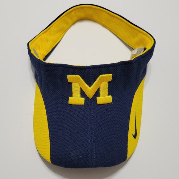 Michigan Wolverines Visor Hat Nike Team Blue Rose Bowl Football Adult Vintage - Picture 1 of 9